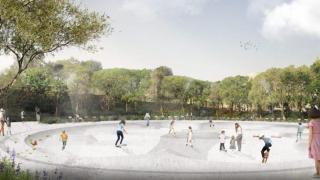 Render de la nueva plaza de Pablo Neruda