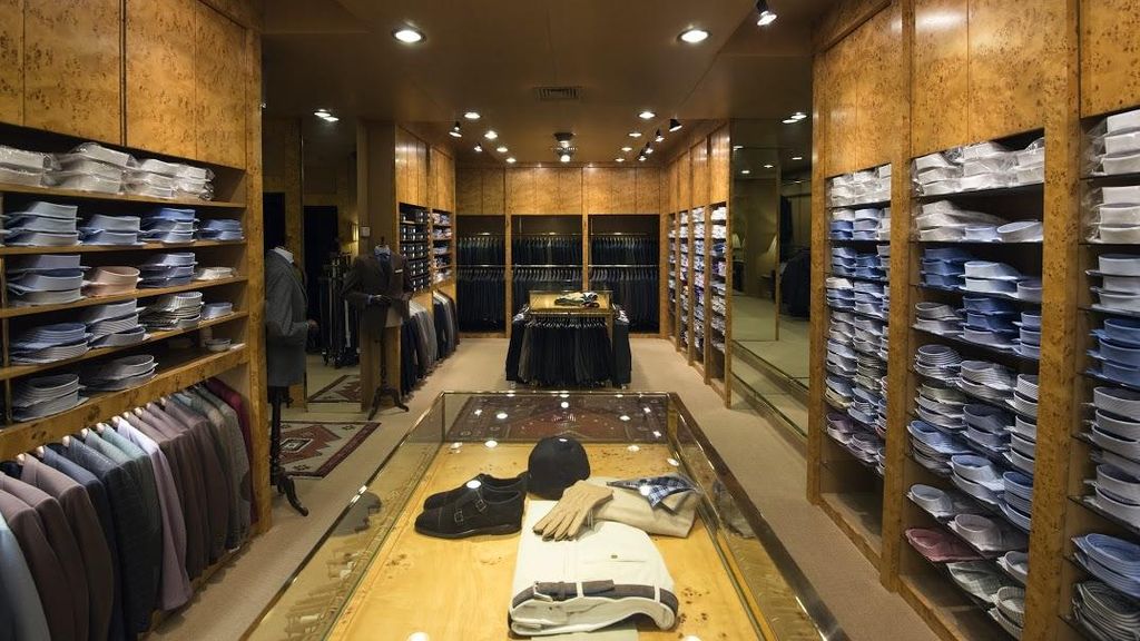 Interior de la sastreria Aramis de Barcelona
