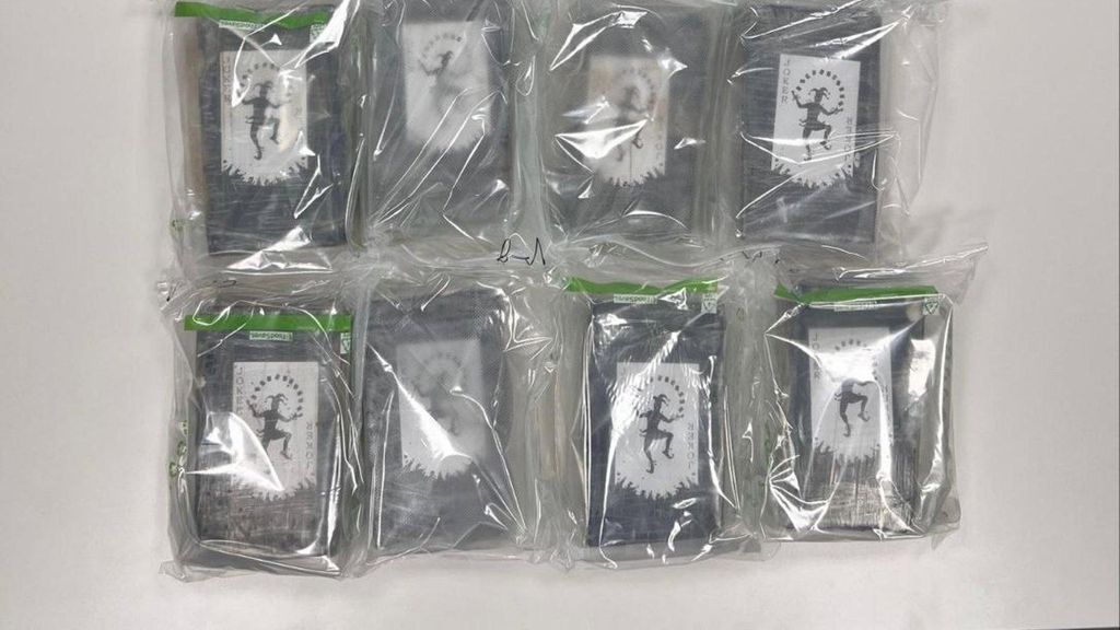 Los 12 paquetes de cocaína intervenidos en el registro
