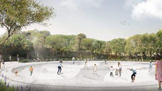 Render de la nueva plaza de Pablo Neruda