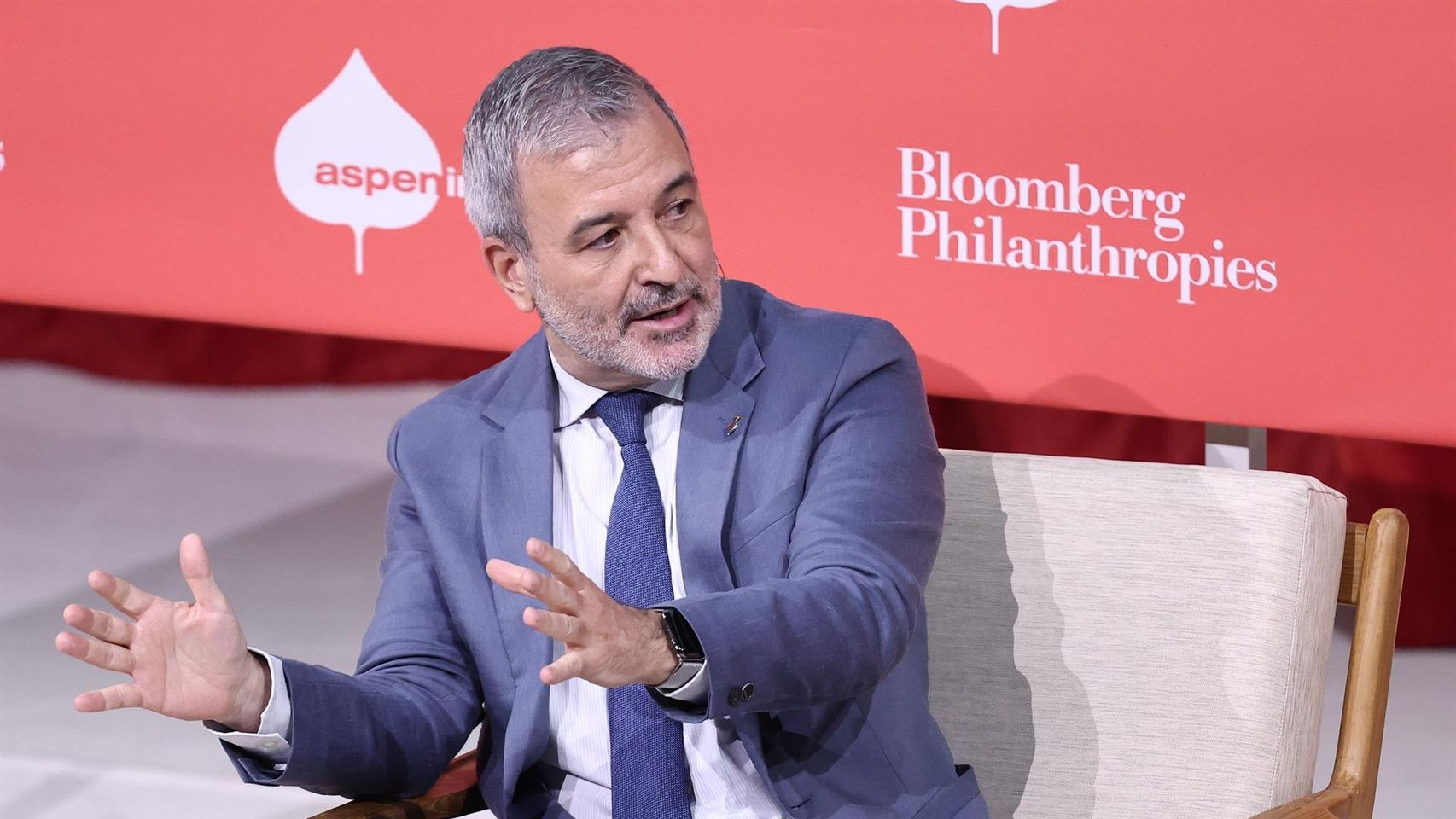 El alcalde de Barcelona, Jaume Collboni, durante el Bloomberg CityLab 2026, en el Teatro Real de Madrid este martes, 28 de abril