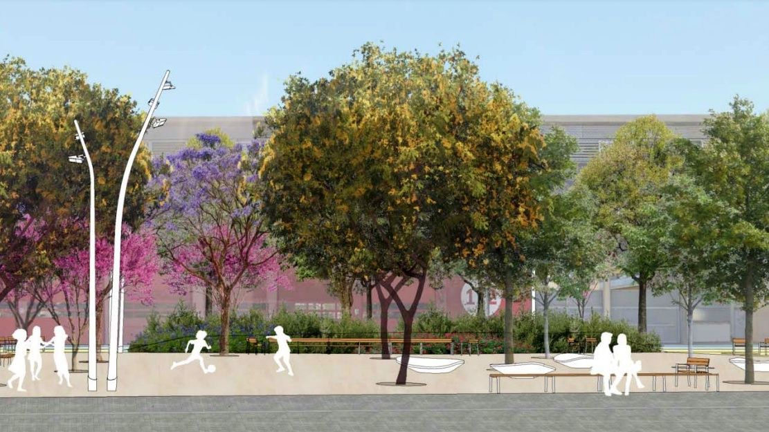 Render de la remodelación de la explanada en Sant Martí