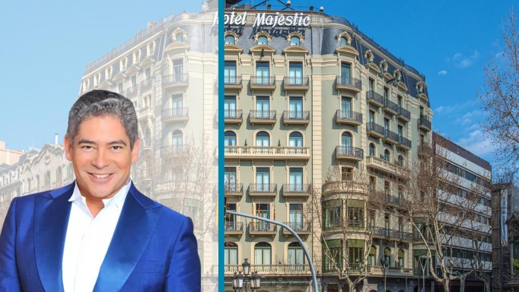 Fotomontaje de Boris Izaguirre y el Hotel Majestic