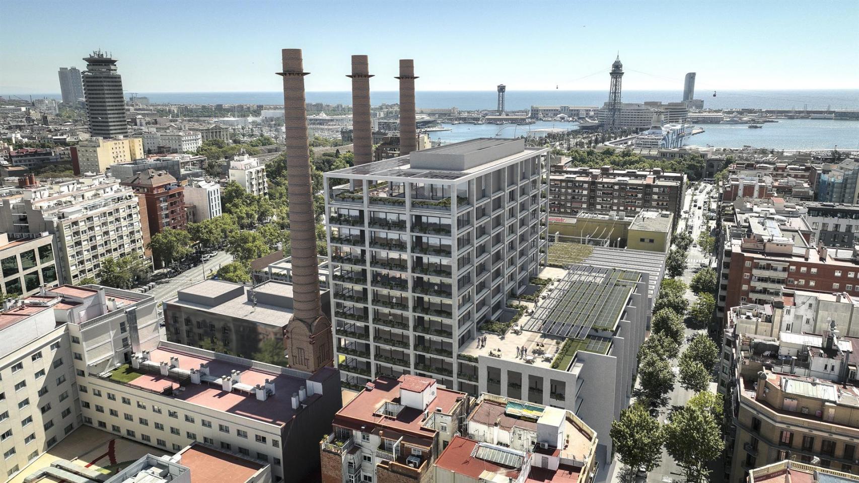 El futuro edificio 3X Paral·lel en las Tres Xemeneies de Barcelona