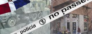 Fotomontaje del sicario de República Dominicana y la tienda donde tuvo lugar el tiroteo en Barcelona