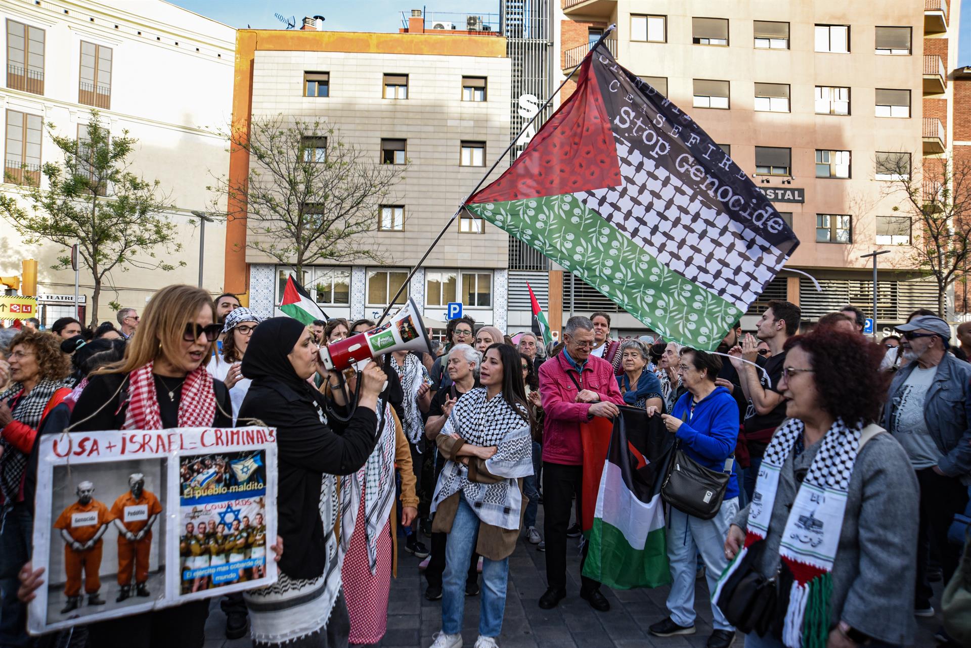 Personas protesta por la nueva detención de Israel a la Flotilla
