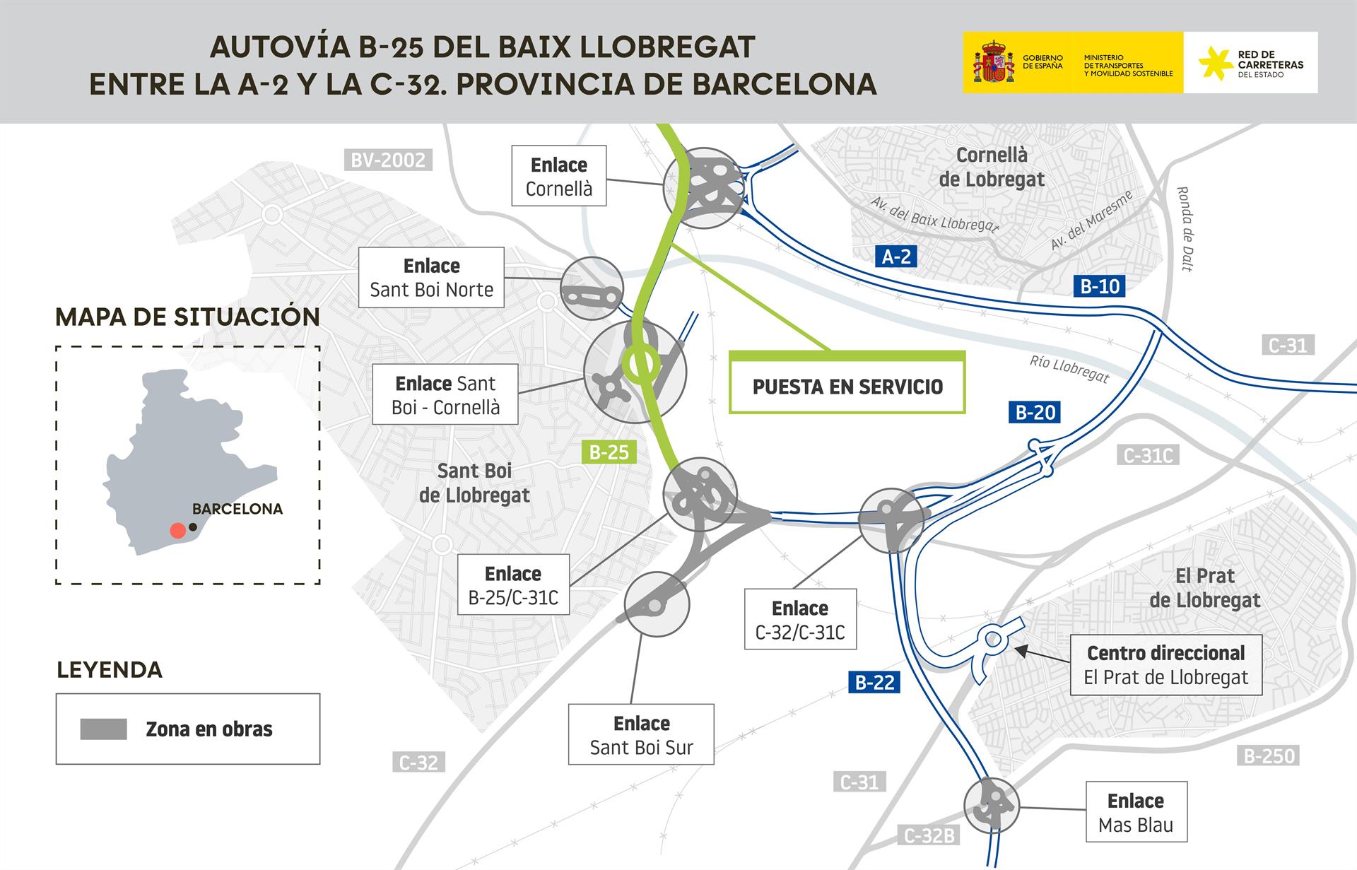 Mapa de la posada en servei de la B-25