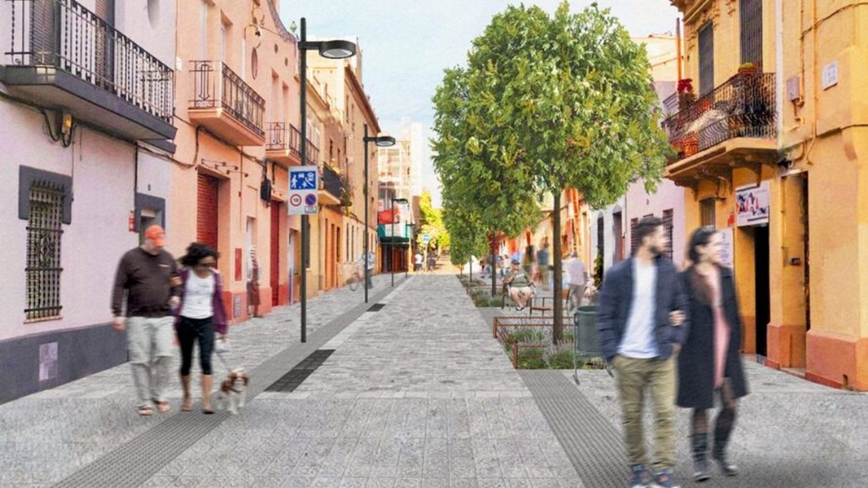 Render de las obras en la calle Jota de Barcelona