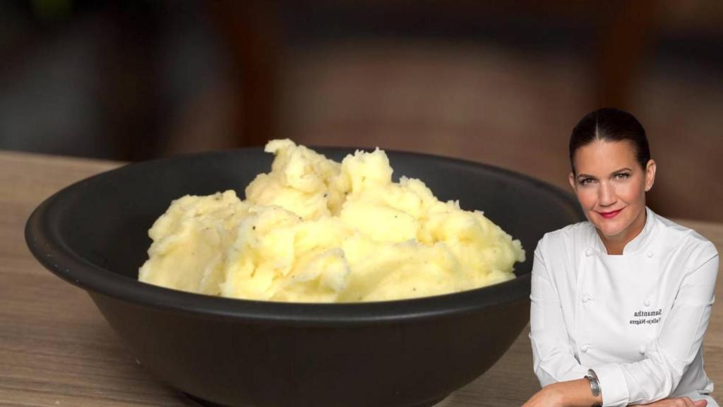 Montaje de puré de patatas y la chef Samantha / MA