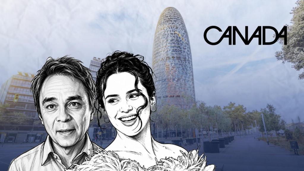 Nicolás Méndez, fundador de la productora Canadá, junto a Rosalía sobre el Poblenou