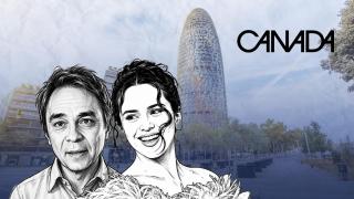 Nicolás Méndez, fundador de la productora Canadá, junto a Rosalía sobre el Poblenou