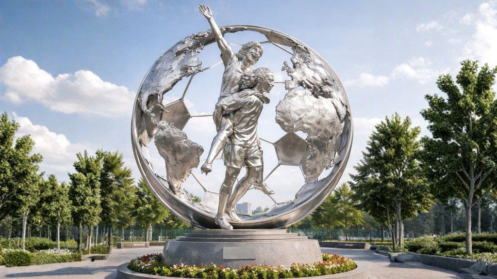  La futura escultura dedicada a Messi y Ronaldinho en Castelldefels
