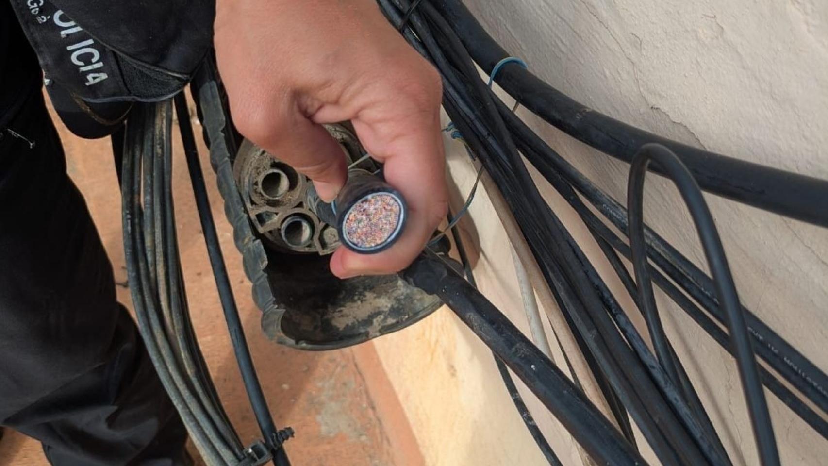 Cableado robado en el Eixample en una imagen de archivo