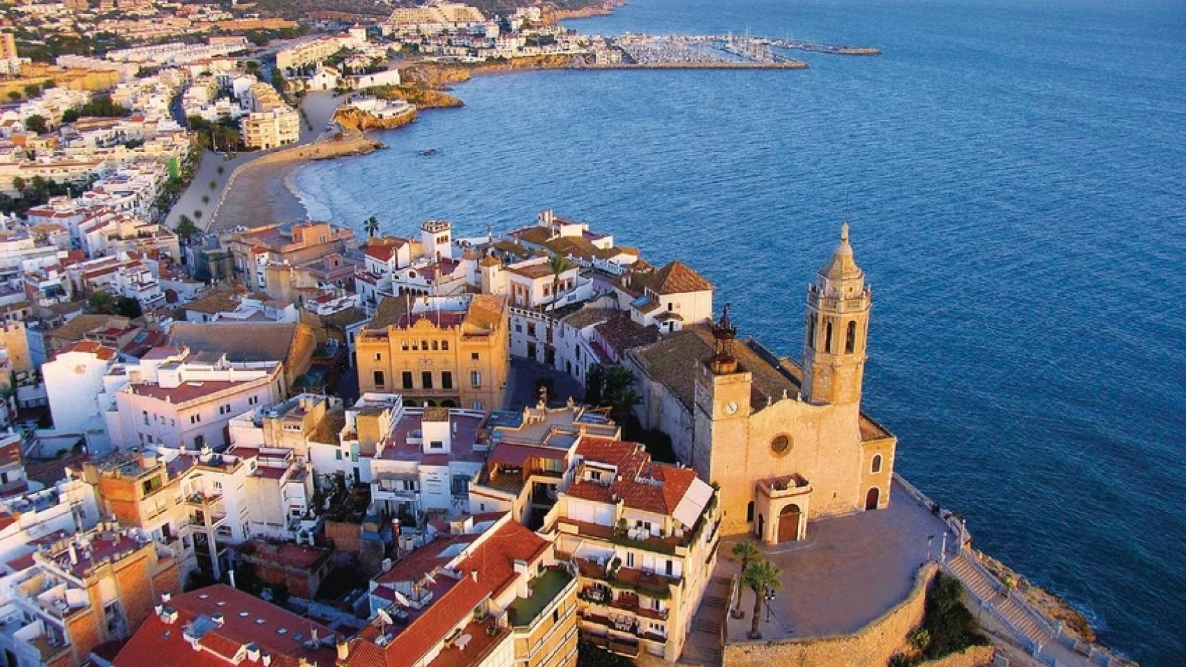 Vista aérea de Sitges, en el Garraf