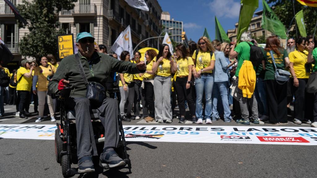 Manifestación de profesores en Via Laietana