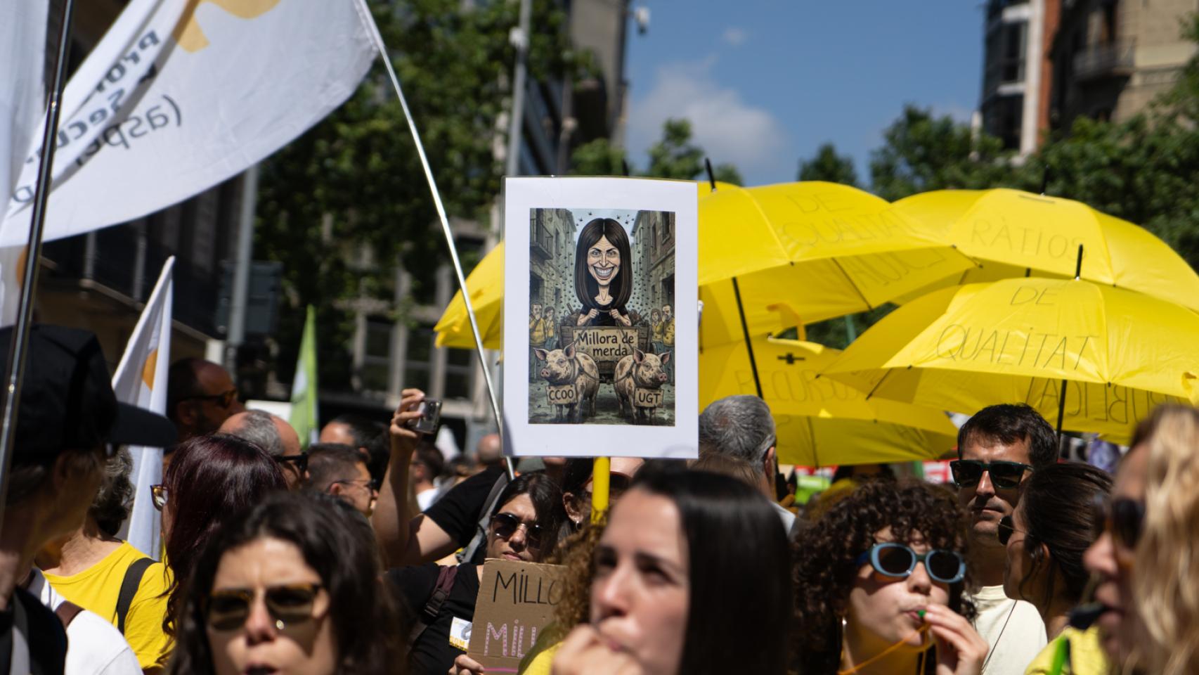 Manifestación de profesores en Via Laietana