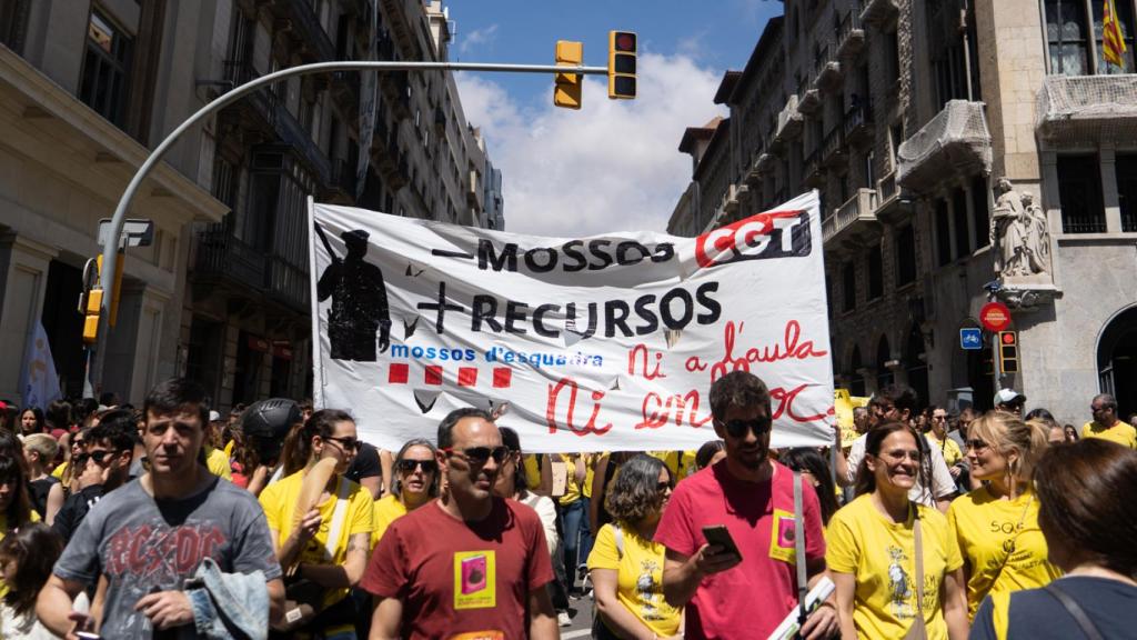 Manifestación de profesores en Via Laietana