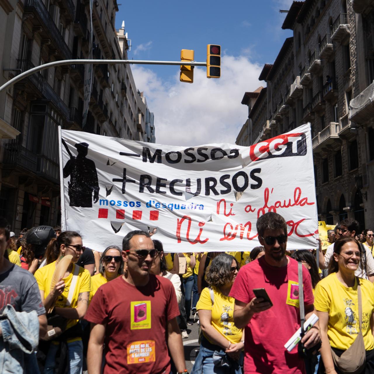 Manifestación de profesores en Via Laietana