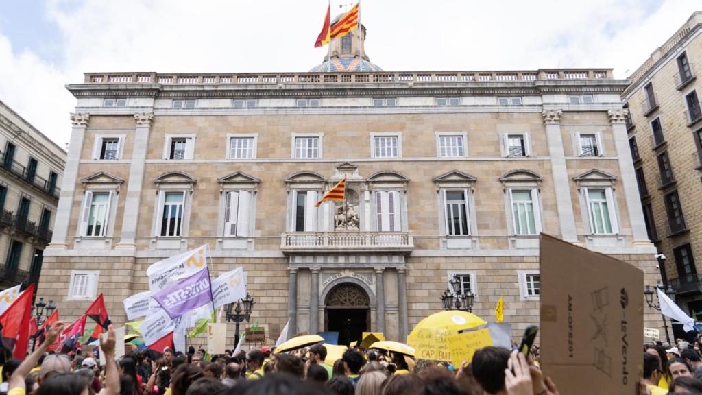 Manifestación de profesores en Via Laietana