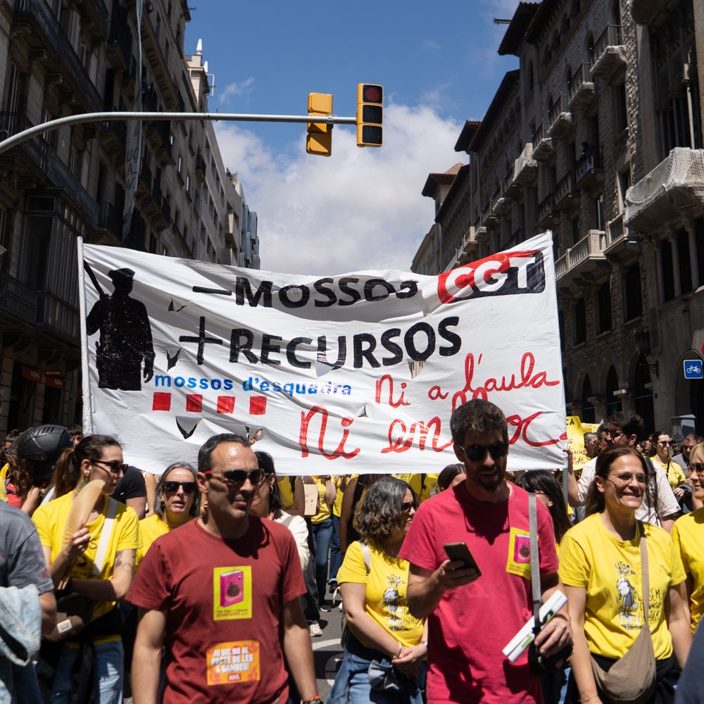 Manifestació de professors a Via Laietana