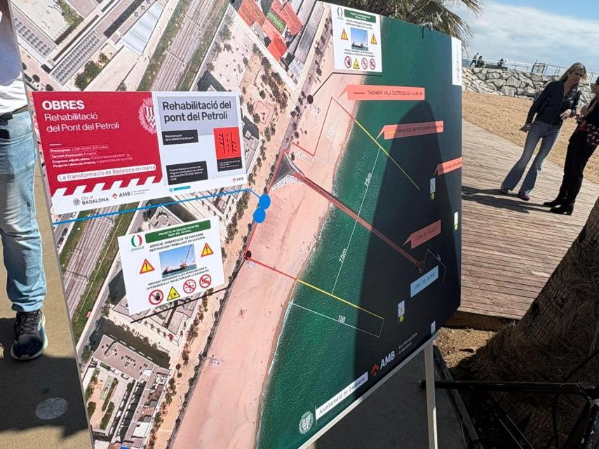 Afectaciones en la playa de Badalona por las obras del Pont del Petroli