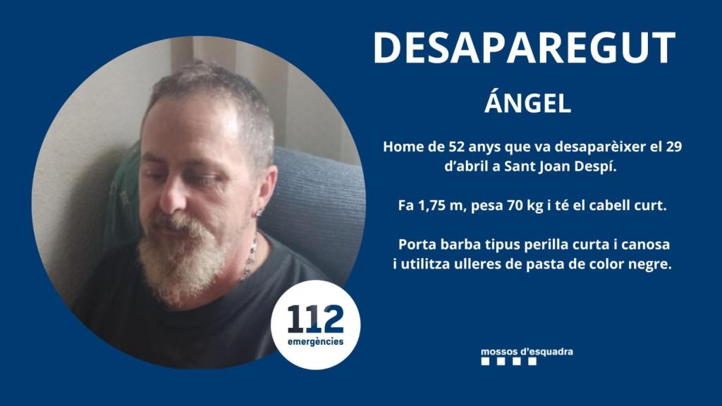 Imagen de Ángel, desaparecido en Sant Joan Despí