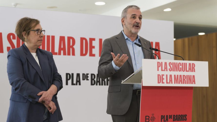 Jaume Collboni durant l'acte de presentació del futur de la Marina