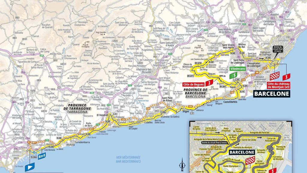 Recorregut de la segona etapa del Tour