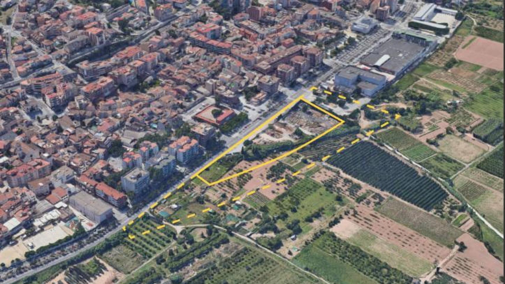 Ámbito de actuación del proyecto del Front Fluvial de Sant Vicenç dels Horts