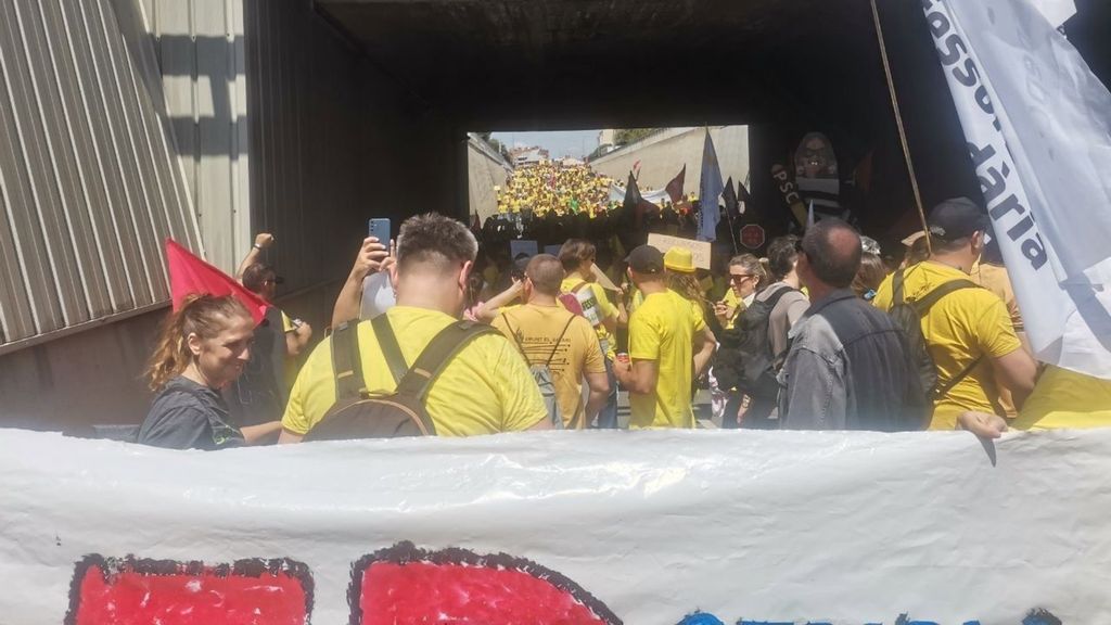 Manifestación de docentes en Sabadell (Barcelona) este martes