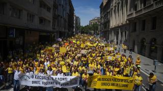 Manifestación oficial convocada por la comunidad educativa de primer ciclo de infantil en Barcelona
