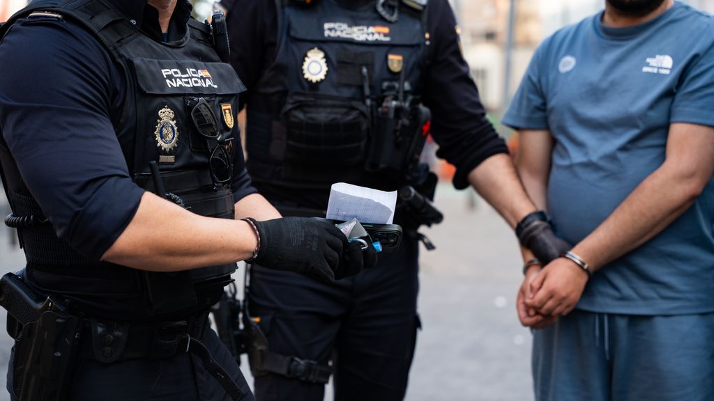 Agents de Policia Nacional amb un detingut a Badalona