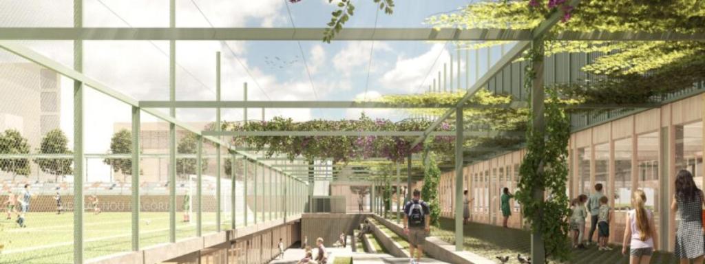 Render del futur complex que ha projectat l'Arquebisbat de Barcelona a Badalona
