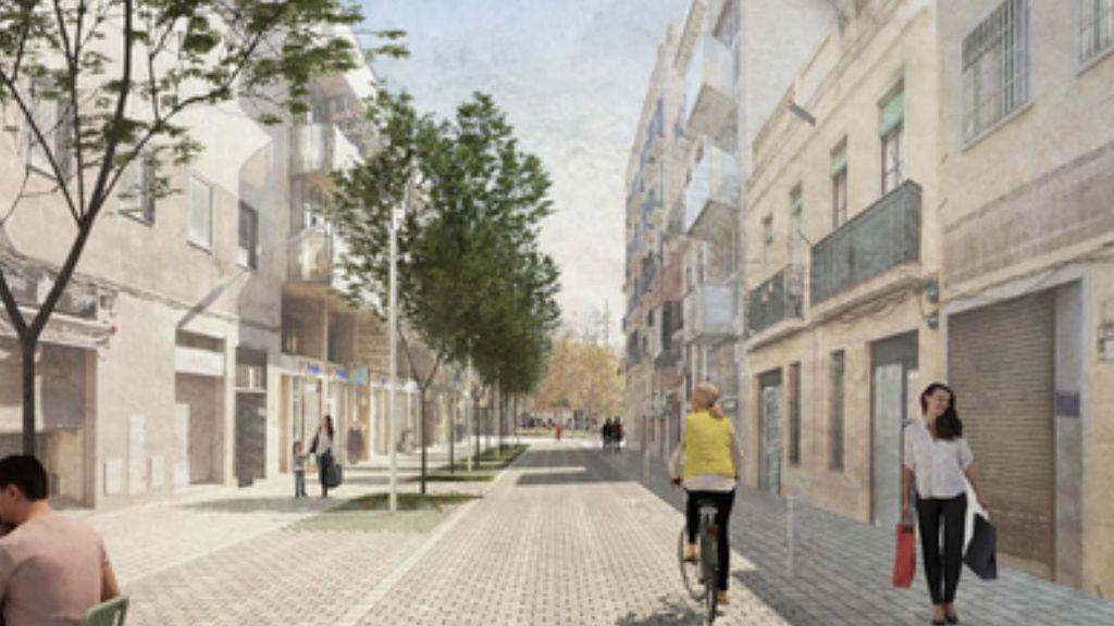 Render de la remodelació del carrer Bogatell a Sant Adrià