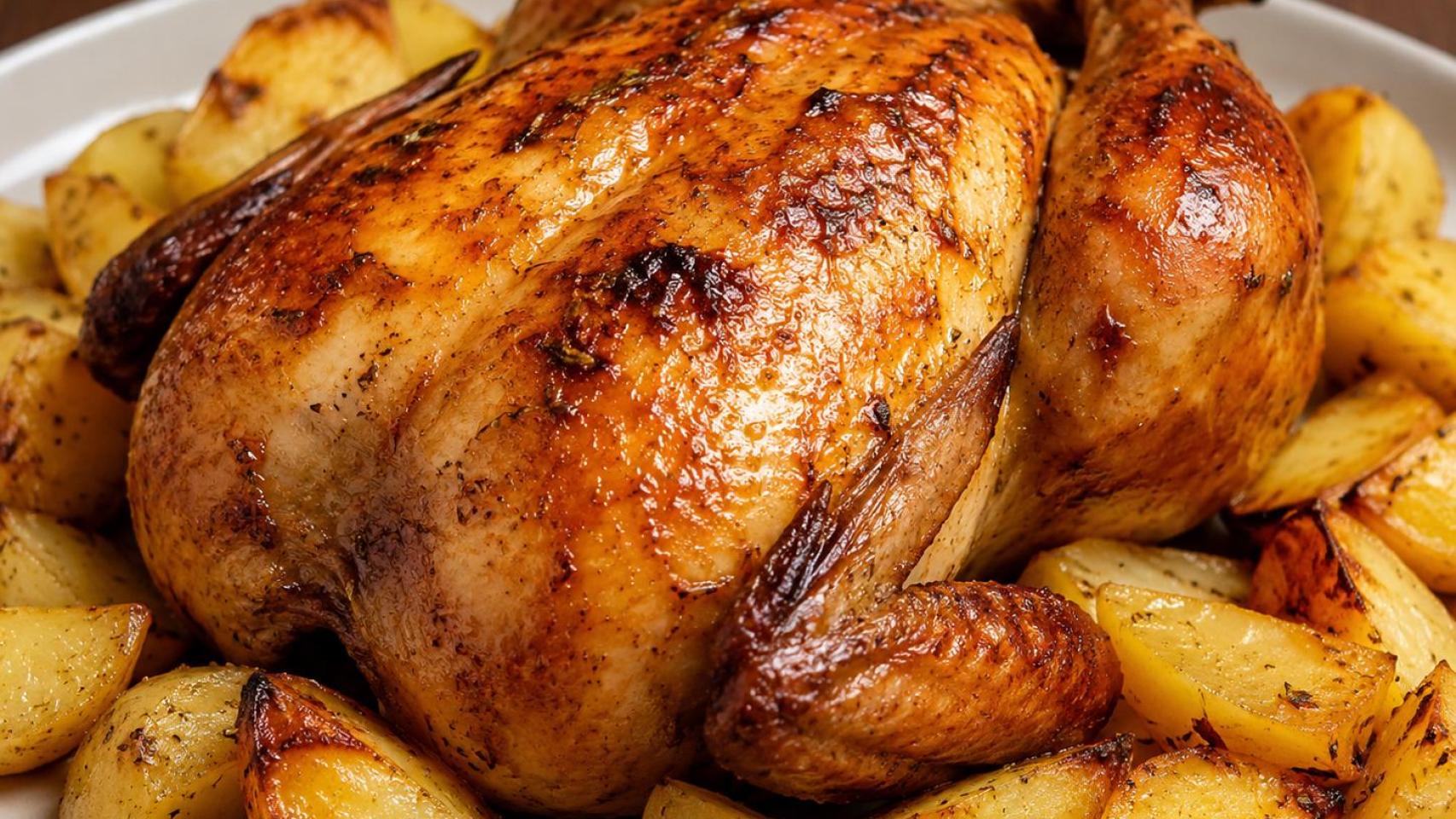Pollo asado con patatas