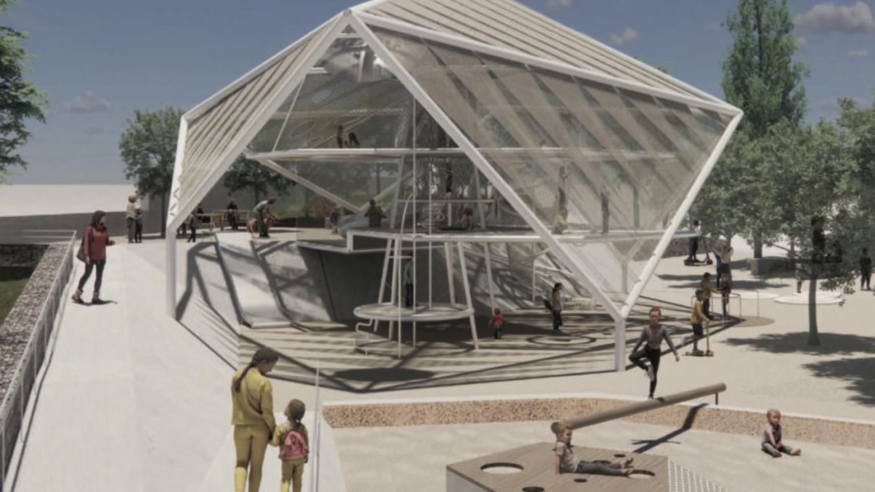 Render de la nueva zona infantil de Nou Barris