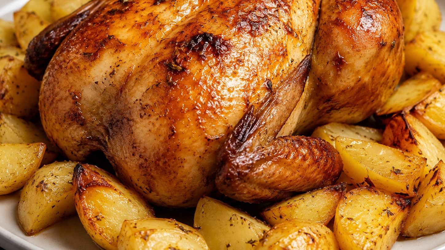 Pollo asado con patatas