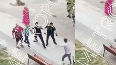 Agentes de la Policía Local de Cerdanyola reducen a un hombre armado con un cuchillo que había apuñalado a una persona