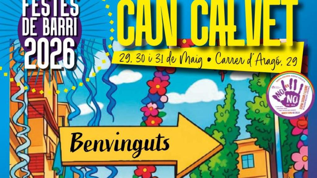 Parte del cartel de las fiestas de barrio de Can Calvet de Santa Coloma