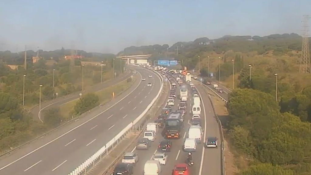 Tráfico en la C-32 en Mataró