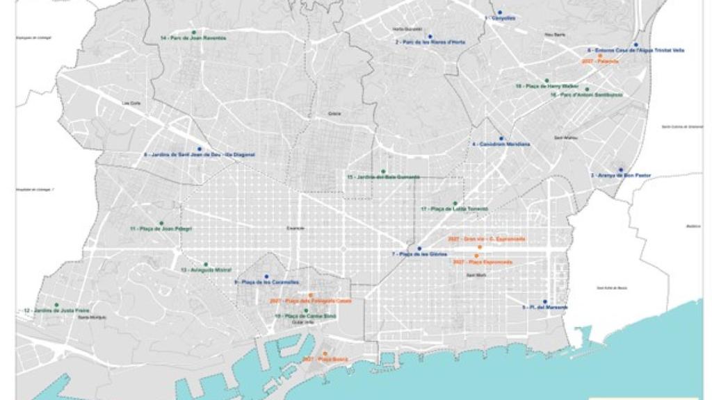 Zones de joc d'aigua a Barcelona