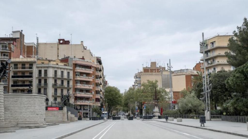 La calle Marina antes de su reforma frente a la Sagrada Família