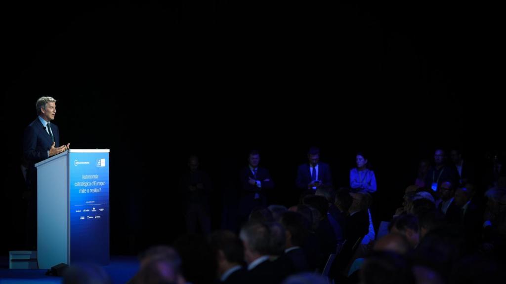 Alberto Núñez Feijóo durante su intervención de ayer en la 41ª Reunión del Cercle d'Economia