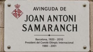 Imagen de la posible placa en homenaje a Joan Antoni Samaranch en Barcelona