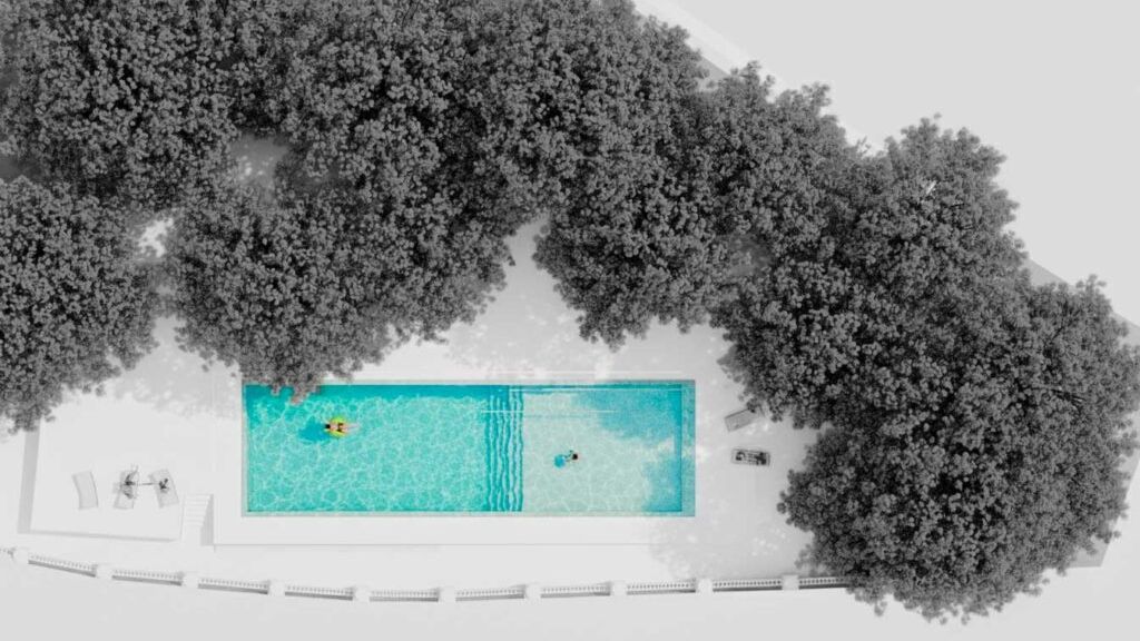 La nova piscina després de la reforma