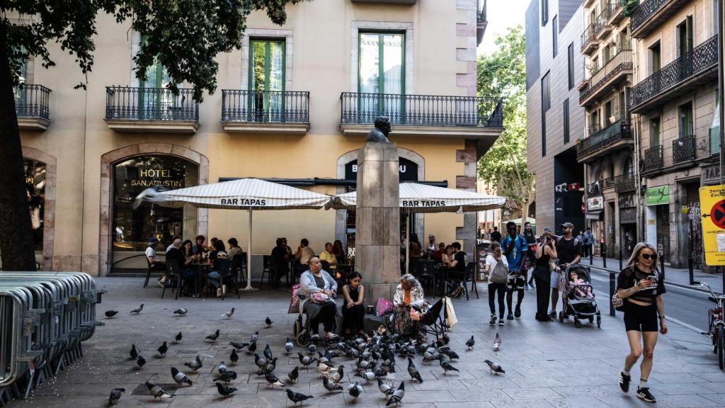 Un dels bars afectats a la Plaça de Sant Agustí