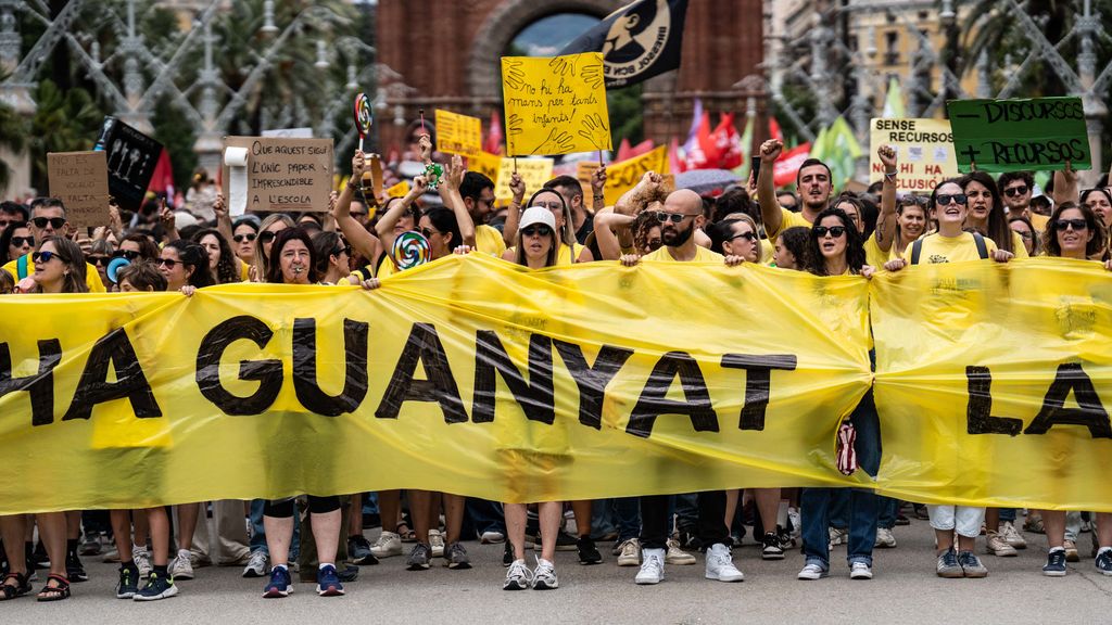 Manifestació dels col·lectius d'educació catalans a Barcelona
