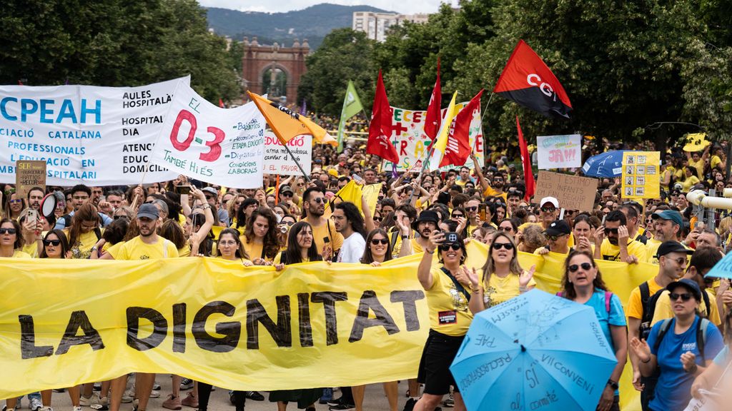 Manifestació dels col·lectius d'educació catalans a Barcelona
