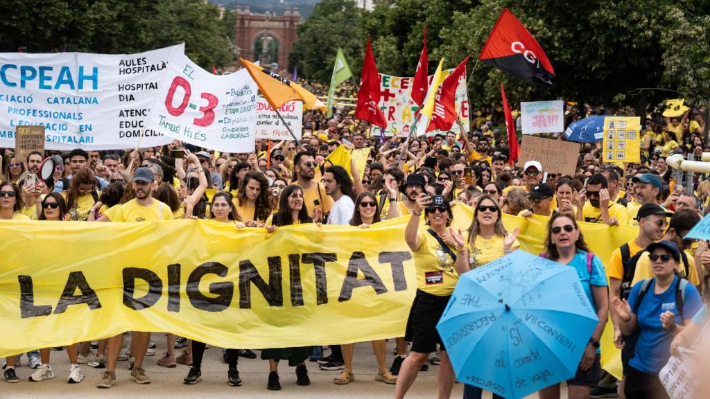 Manifestación de educación en una imagen de archivo