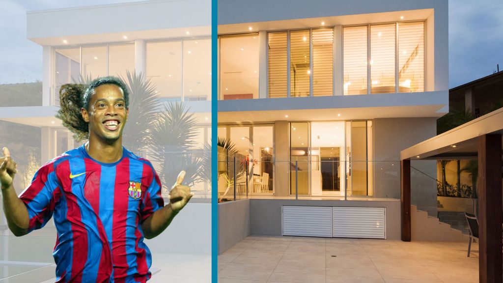 Montaje de una mansión de lujo con el exjugador del Barça Ronaldiho